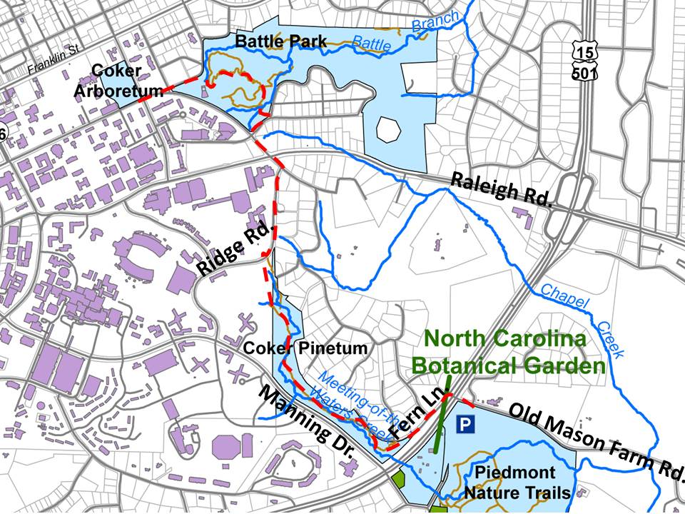 map of campus to garden trail
